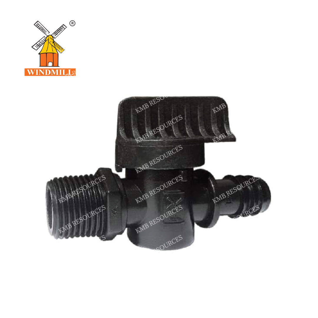 Windmill Quick Action Valve with Male Thread (Black) - KMB Resources