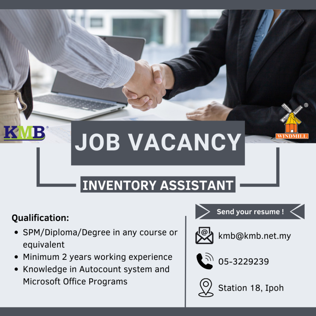 Job vacancy ipoh perak 2023 inventory assistant